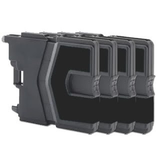 4x Brother LC985Bk/LC39Bk - Black Compatible 