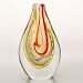 Hand Blown Abstract Swirl Sommerso Art Glass Vase 11" tall