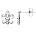 14K White Gold Fleur de Lis Diamond Stud Earrings