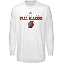 adidas Portland Trail Blazers White True Court Long Sleeve T-shirt