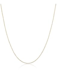 14k Italian Yellow Gold .90mm Oval Rolo Link Chain Necklace, 16"