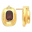 14K Yellow Gold Mozambique Garnet and Diamond Earrings