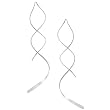 Silver Large Modern Twist Earrings