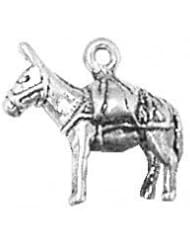 Sterling Silver 3D Pack Mule Donkey Animal Charm