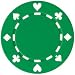 Set of 100 Off color GREEN 11.5 Gram SUITED Chip
