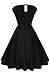 ACEVOG Women's Elengant Vintage Casual Evening Dress,Black,Medium