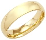 14k Solid Yellow Gold Plain Dome Wedding Heavy Ring Band 4mm - Size 6 ...