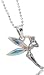 Saucy Angel Fairy Tinkerbell Necklace with Aurora Borealis Crystal Wings - Gift Boxed