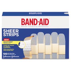 Johnson & Johnson Band-Aid Sheer Adhesive Bandages, 3/4 x 3, 100 per Box