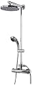 Schulte D9640 02 DuschMaster Rain mit Thermostat, Kopfbrause rund, H 98-149 x B 30 x T 55,5 cm, Messinggrundgestell, chrom