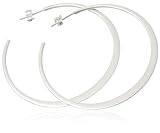 Image of Silver 50mm Flat Hoop Earrings