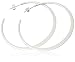 Silver 50mm Flat Hoop Earrings