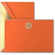Engraved Sunflower Tangerine Correspondence Cards