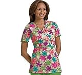 31b8s%2B91T%2BL. SL160  Cherokee Uniforms Veronique Ruffled Trim Mock Wrap Scrub Top
