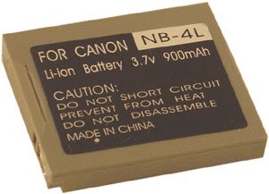 Battery for Canon NB-4L NB4L Digital IXUS IXY SD750 70 SD780 75 SD960 SD1100 60 TX1 40 65 SD450