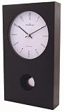 Precision MSF Radio controlled Pendulum wall clock. Dark oak finish wood case and chrome finish pendulum rod and bob
