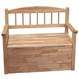 Gift Mark Spindle Bench Toy Box - Natural