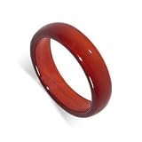 Carnelian 6 MM Shiny Finish Band Gemstone Ring Size 6