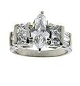 Sterling Silver Marquise CZ Engagement Ring