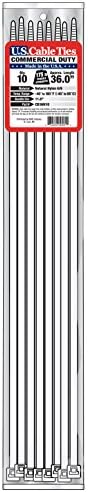US Cable Ties CD36N10 36-Inch Commercial Duty Cable Ties, Natural, 10-Pack