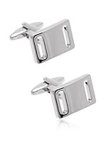 Carlo Visconti Gemelos Rectangulares (Plateado)