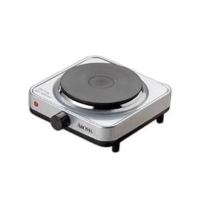 Aroma AHP-303SB Single Hot Plate, Silver and Black by 