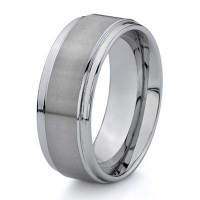 9mm Raised Center Tungsten Band