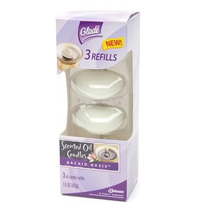 Glade Scented Oil Candles Refill, Orchid Oasis, 3-Count (Pack of 6)