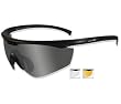 Wiley X PTR-1 Viper Sunglasses Black Gloss Frame w/3 Lens Set - Smoke, Light Rust, Clear
