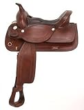 Royal King RBAutoAdjustFlxTreeSaddleLthrSeatRoundSkirt Saddle - Light Chestnut - 15