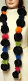 One Strand Multicolor Balls Luxurious Looking Rabbit Fur Scarf