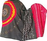 Embroidered, Woolen Tie And Dye Shawl From Gujarat, Handmade In The Villages.
