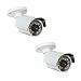 Pack of (2) Weather Proof Indoor/Outdoor Security Camera w/ Power Adapter Kit - 1/3