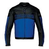 Alpinestars One-O-One Leather Motorcycle Jacket Black/Blue Extra Large