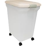 IRISPremiumAirtightPetFoodStorageContainer,67-Quart,Almond