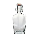 Bormioli Rocco Wire Bail 8.5 Ounce Glass Pocket Flask