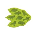 Premier Housewares Non Stick Dinosaur Shape Silicone Cake Mould, Set of 8, Lime Green