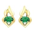 14K Yellow Gold Emerald Earrings