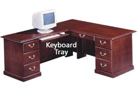 27 Inch Keyboard Shelf For L-Shaped Desks - Traditional Wood Furniture