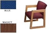 Flared Arm Chair Walnut Blue. Package of 2