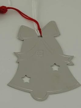#!Cheap BELLS ORNAMENT W/ RED & WHITE TASSELS, NICKEL PLATED. - Christmas Ornament