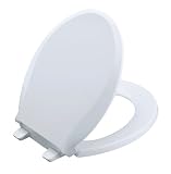 KOHLER K-4639-0 Cachet Quiet-Close Round-Front Toilet Seat, White