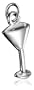 Sterling Silver Diamond-Accent Martini Glass Charm
