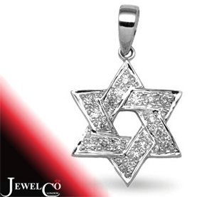 Jewelco London 18 Carat White Gold 18pts Diamond Pendant