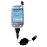 Retractable USB Cable for the ATT SX56 PPC with Power Hot Sync and Charge capabilities - Gomadic Brand w/ TipExchange Technology