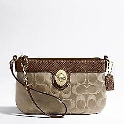Coach Signature Peyton Capacity Wristlet Bag Clutch Wallet Nutmeg