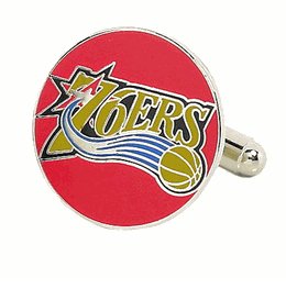 Click here to buy Philadelphia 76ers Cufflinks - NBA Basketball Sports Themed Formal Wear.