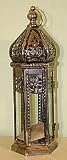 SILVER MOROCCAN STYLE HANGING CANDLE LANTERN UNIQUE UNUSUAL GIFT IDEA