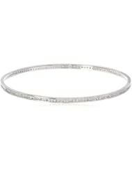 Sterling Silver Micro Pave Cubic Zirconia Bangle Bracelet