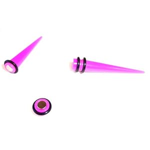 No Piercing Required - High Quality Hot Pink Acrylic Fake Tapers
